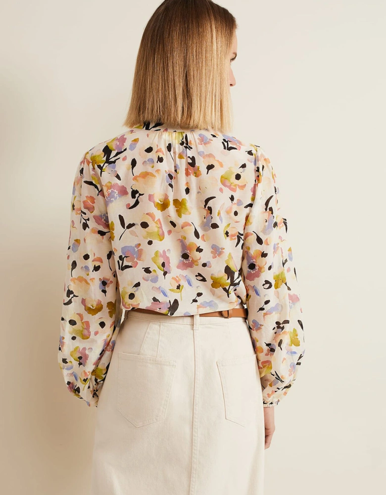 Maddie Watercolour Silk Blend Blouse