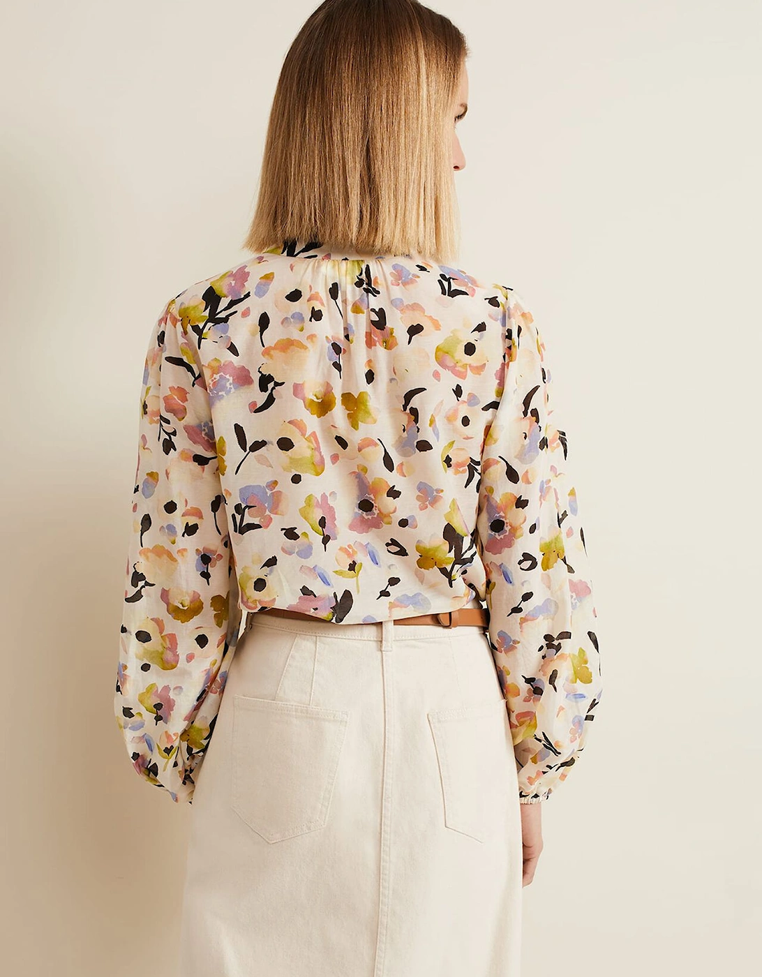 Maddie Watercolour Silk Blend Blouse