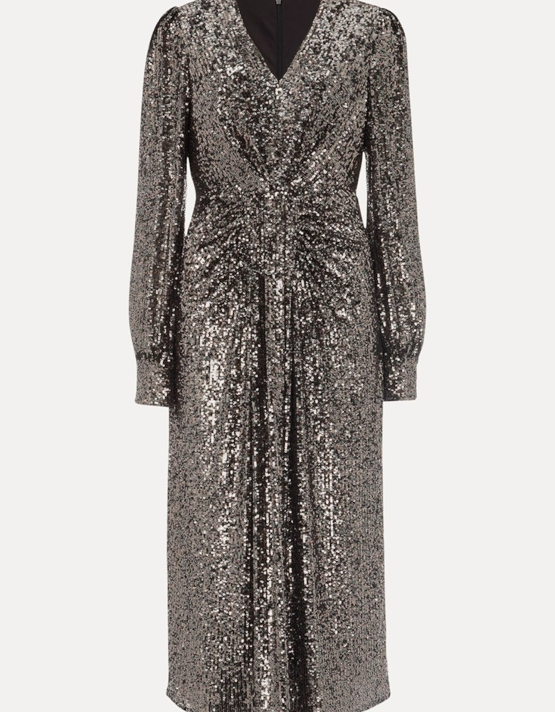 Haisley Sequin Sleeved Dress