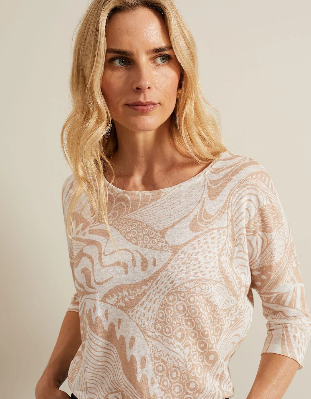 Nori Printed Linen Top, 7 of 6