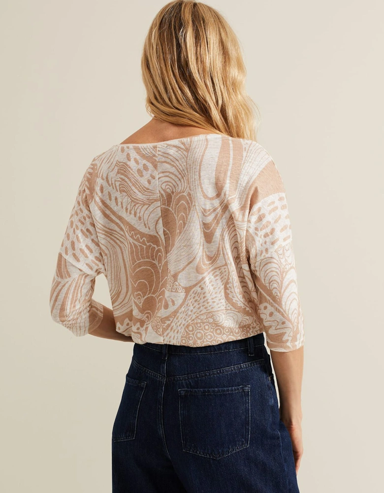 Nori Printed Linen Top