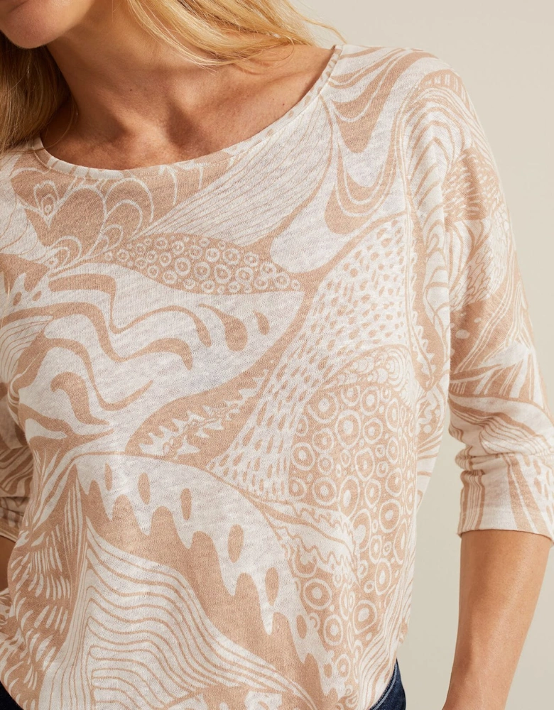 Nori Printed Linen Top