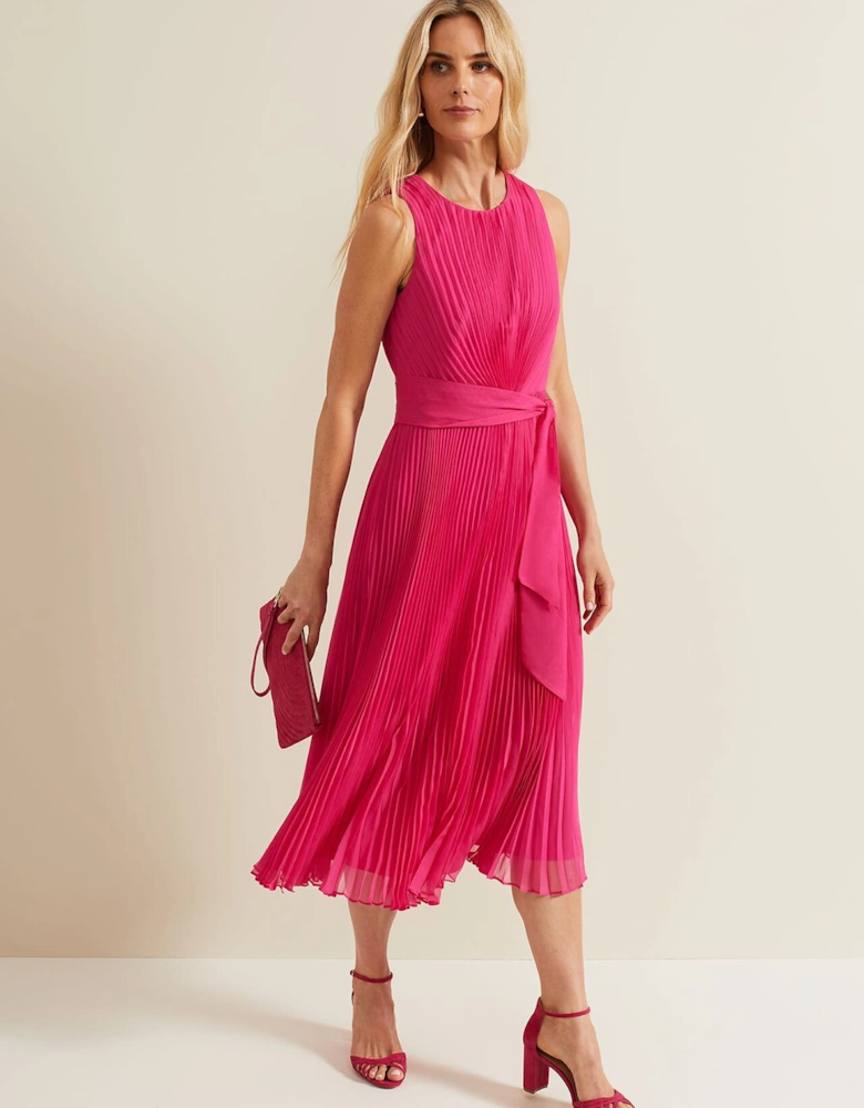 Simara Pleated Midi Dress