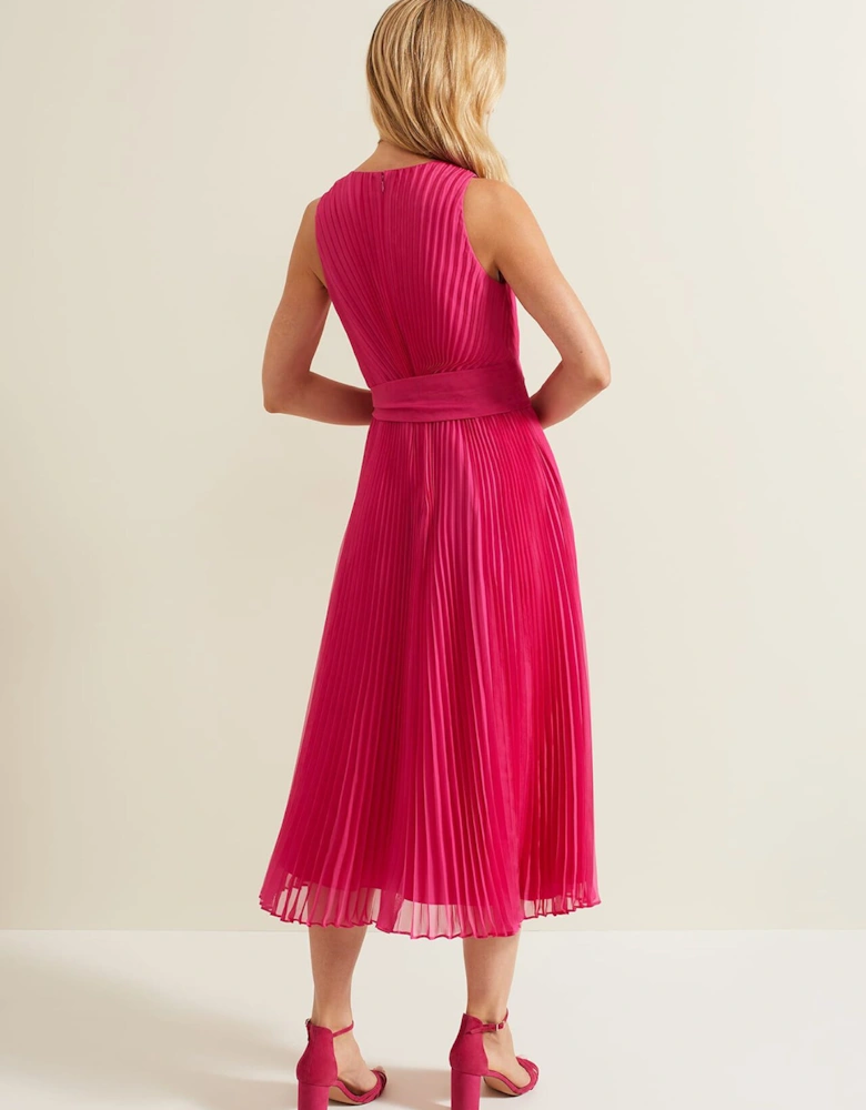Simara Pleated Midi Dress