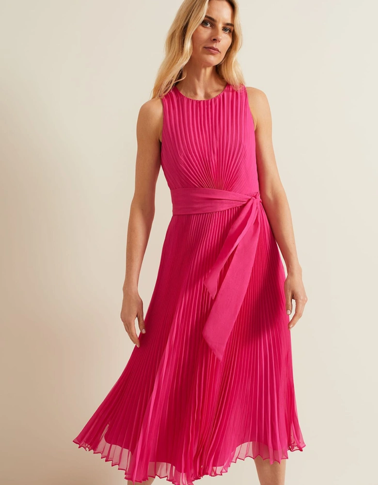 Simara Pleated Midi Dress