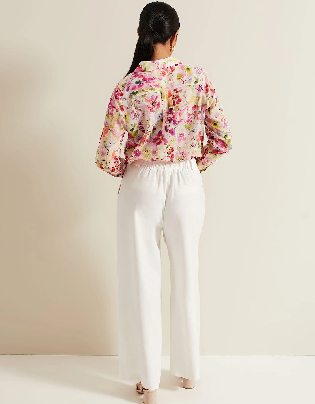 Petite Tyla White Wide Leg Trousers