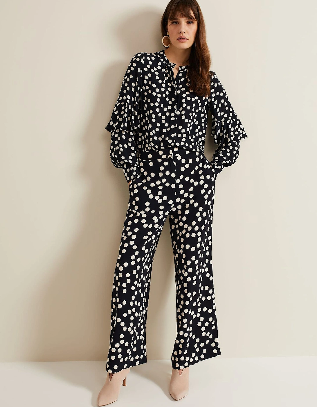 Mairead Polka Dot Wide Leg Trouser, 9 of 8