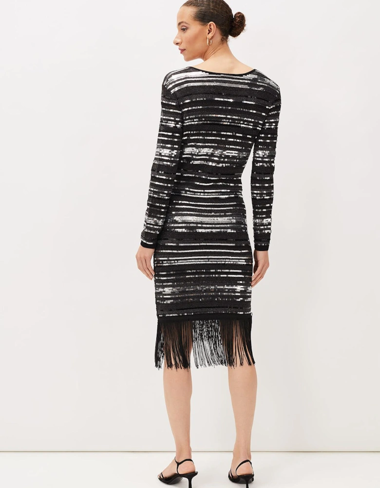 Sibylle Chevron Sequin Dress