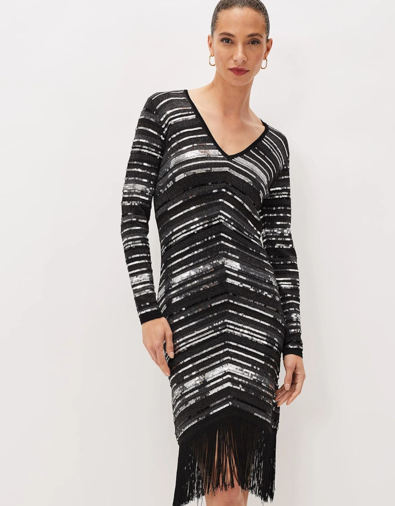 Sibylle Chevron Sequin Dress