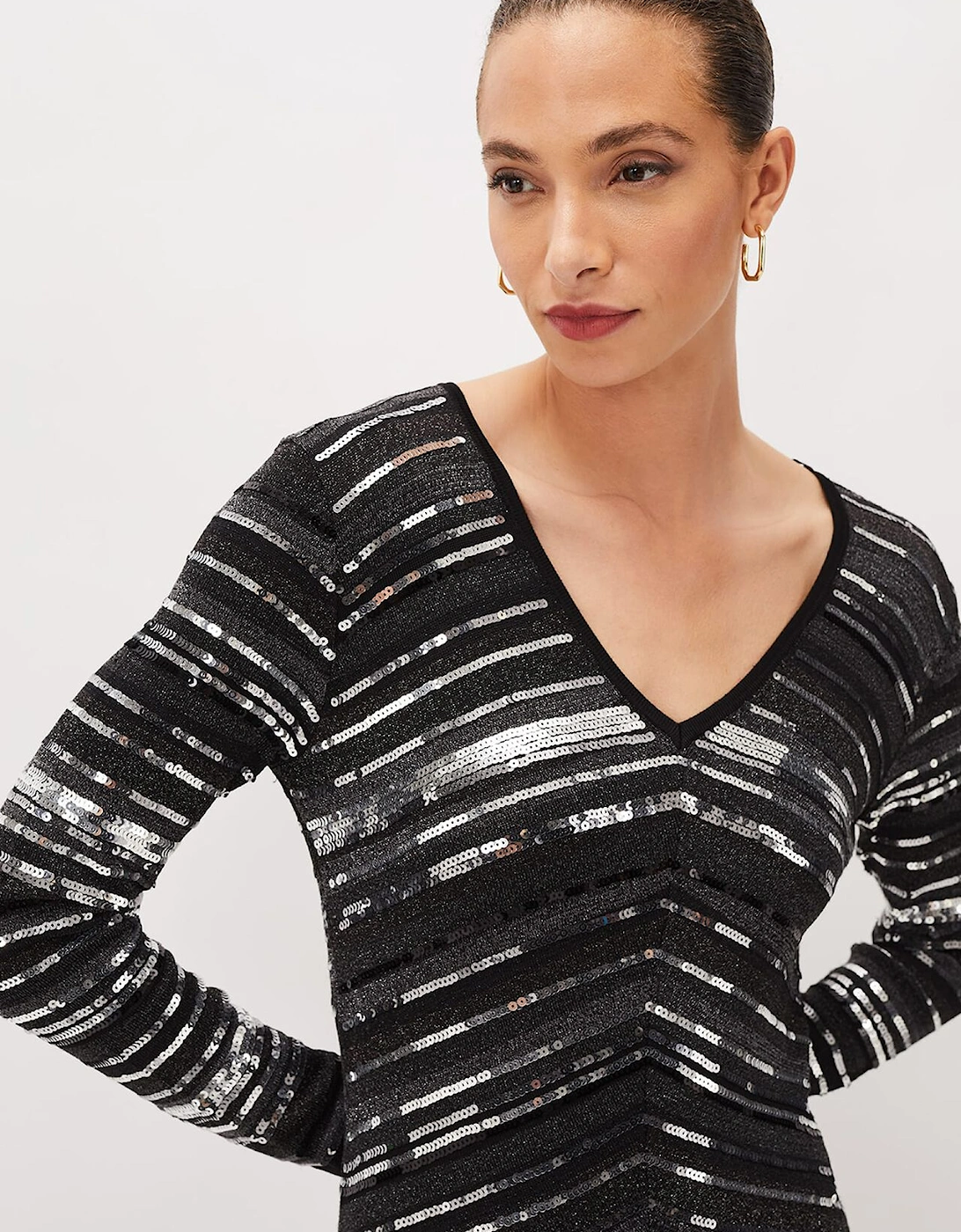 Sibylle Chevron Sequin Dress