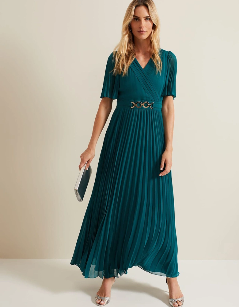 Yasmina Pleated Maxi Dress