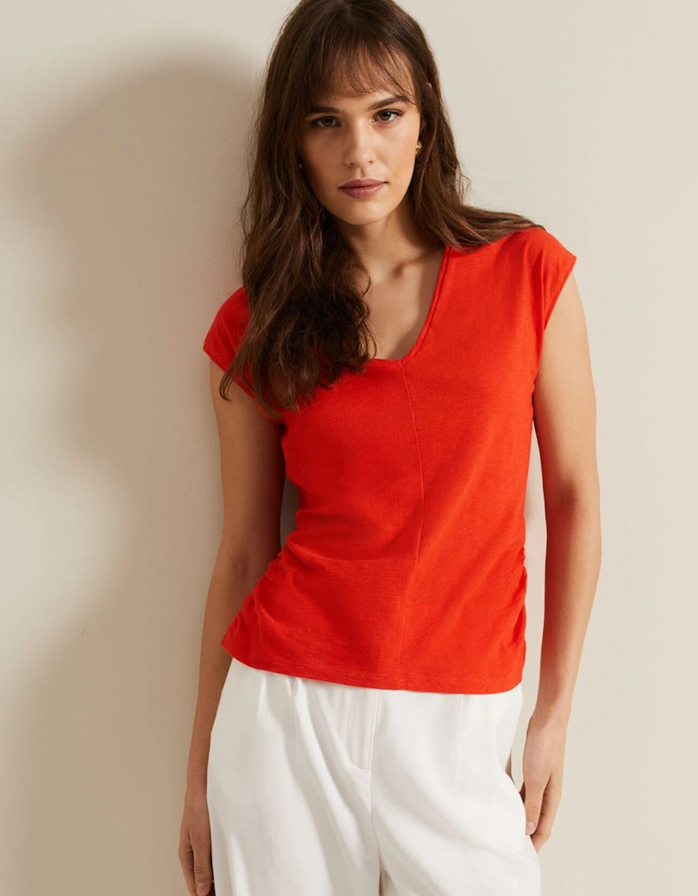 Jenny V Neck Ruched Top