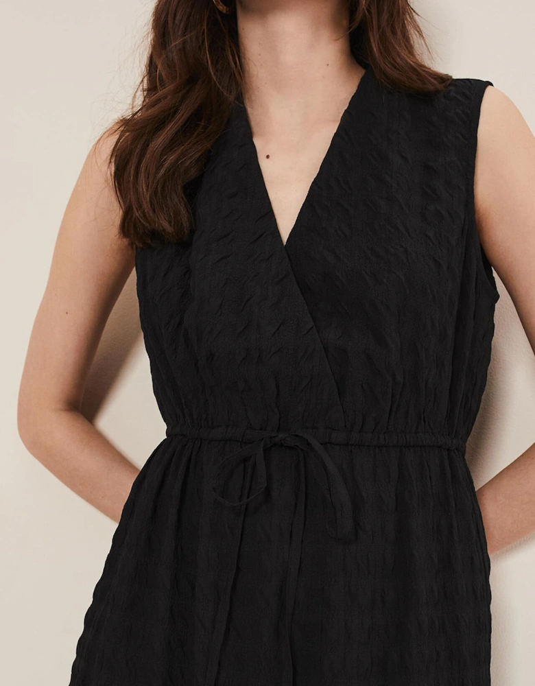 Anika Textured Sleeveless Midi Dress