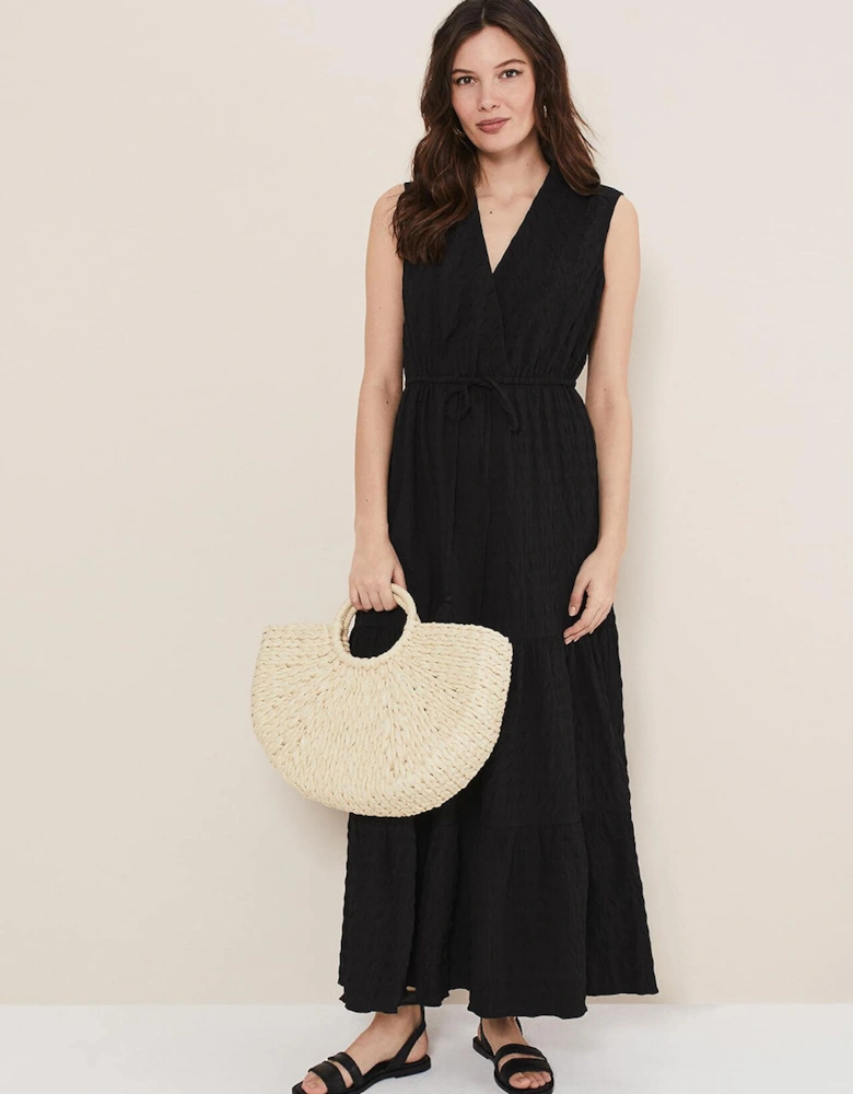 Anika Textured Sleeveless Midi Dress