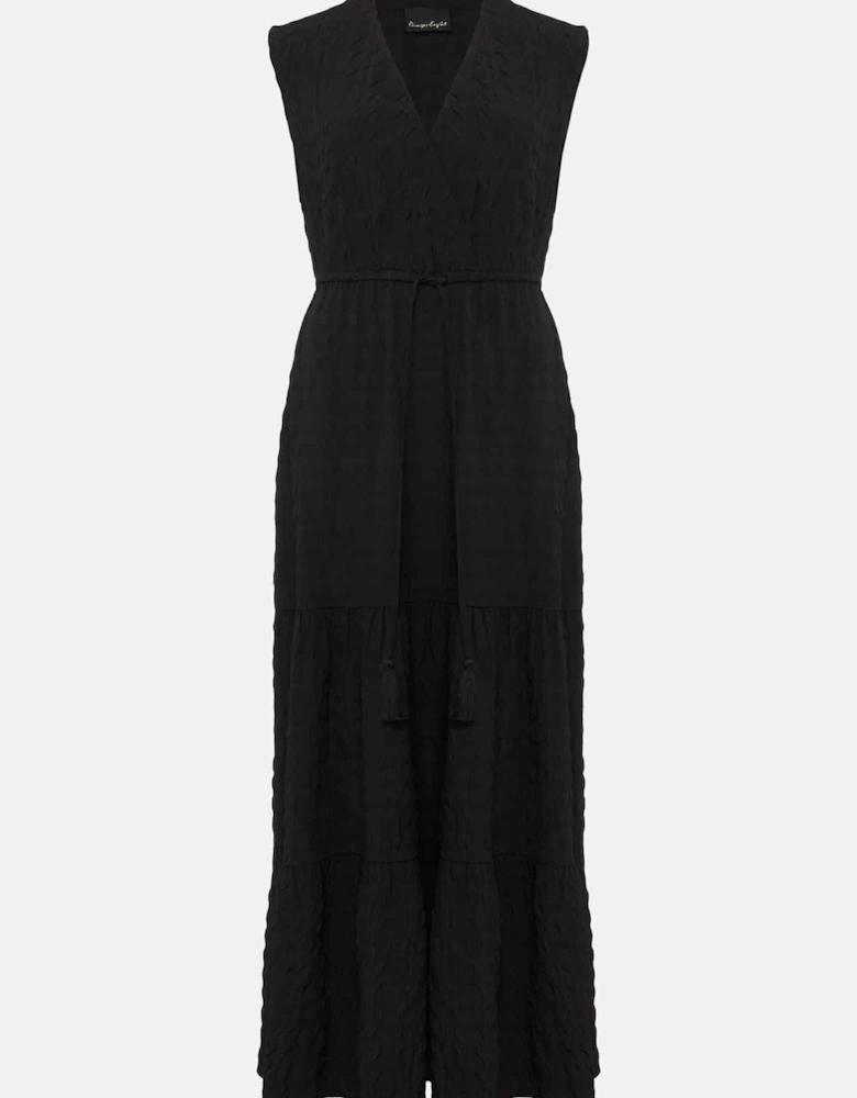 Anika Textured Sleeveless Midi Dress