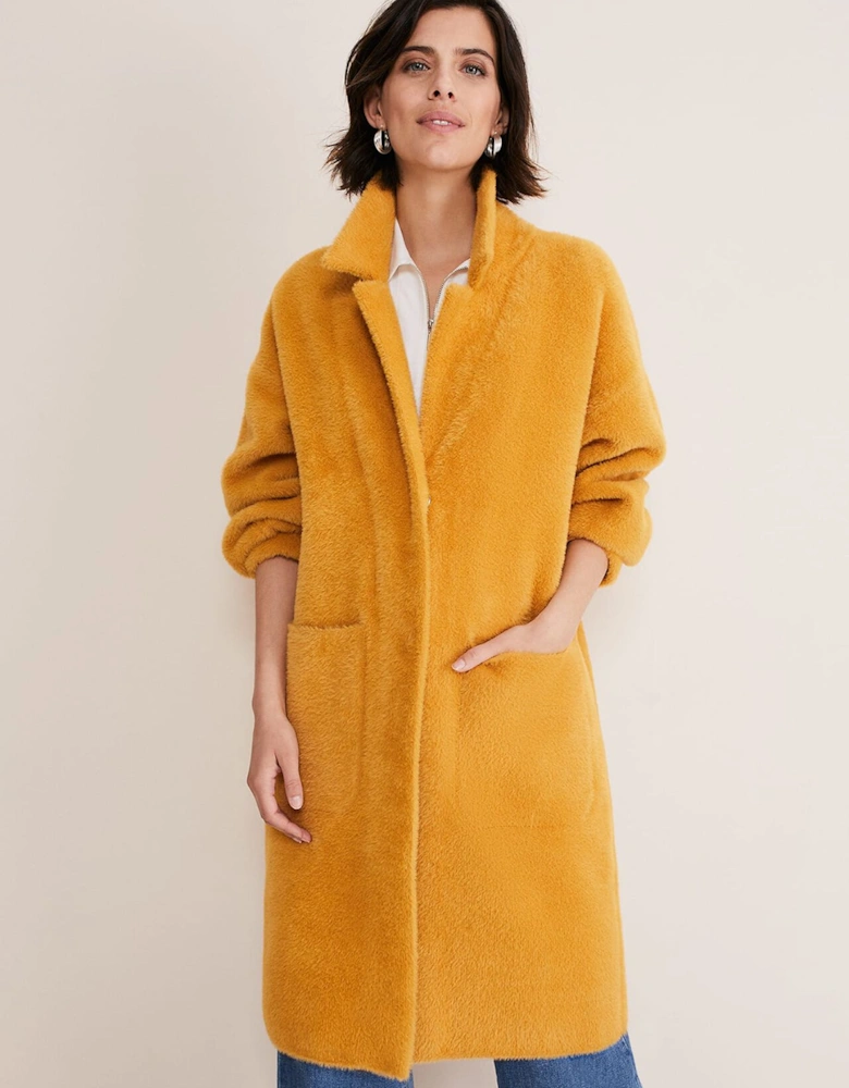 Maddie Balloon Sleeve Fluffy Knit Coat