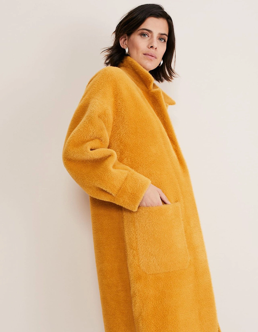 Maddie Balloon Sleeve Fluffy Knit Coat