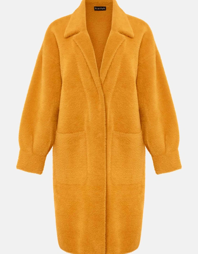 Maddie Balloon Sleeve Fluffy Knit Coat