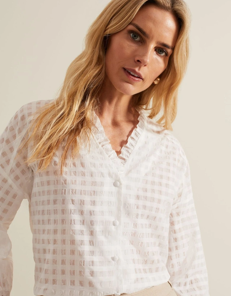 Tara Textured Frill Blouse