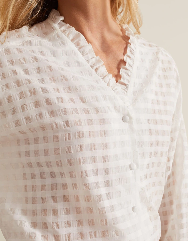 Tara Textured Frill Blouse