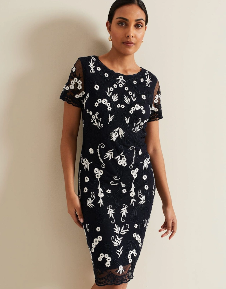 Petite Florisa Embroidered Dress