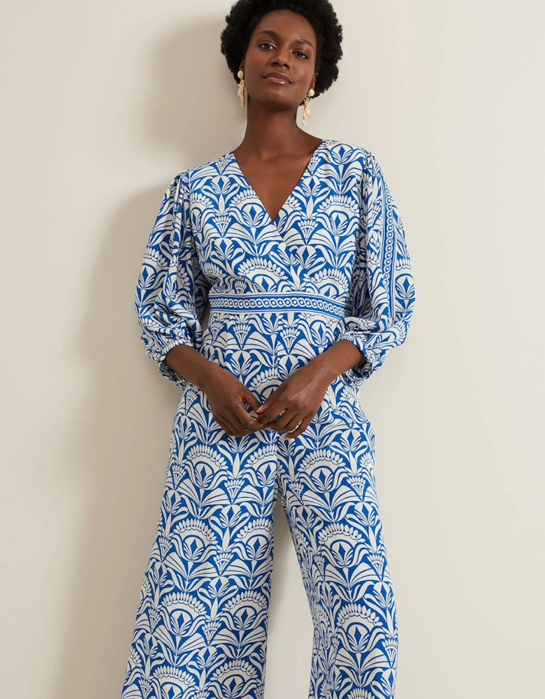 Amy Print V Neck Jumpsuit