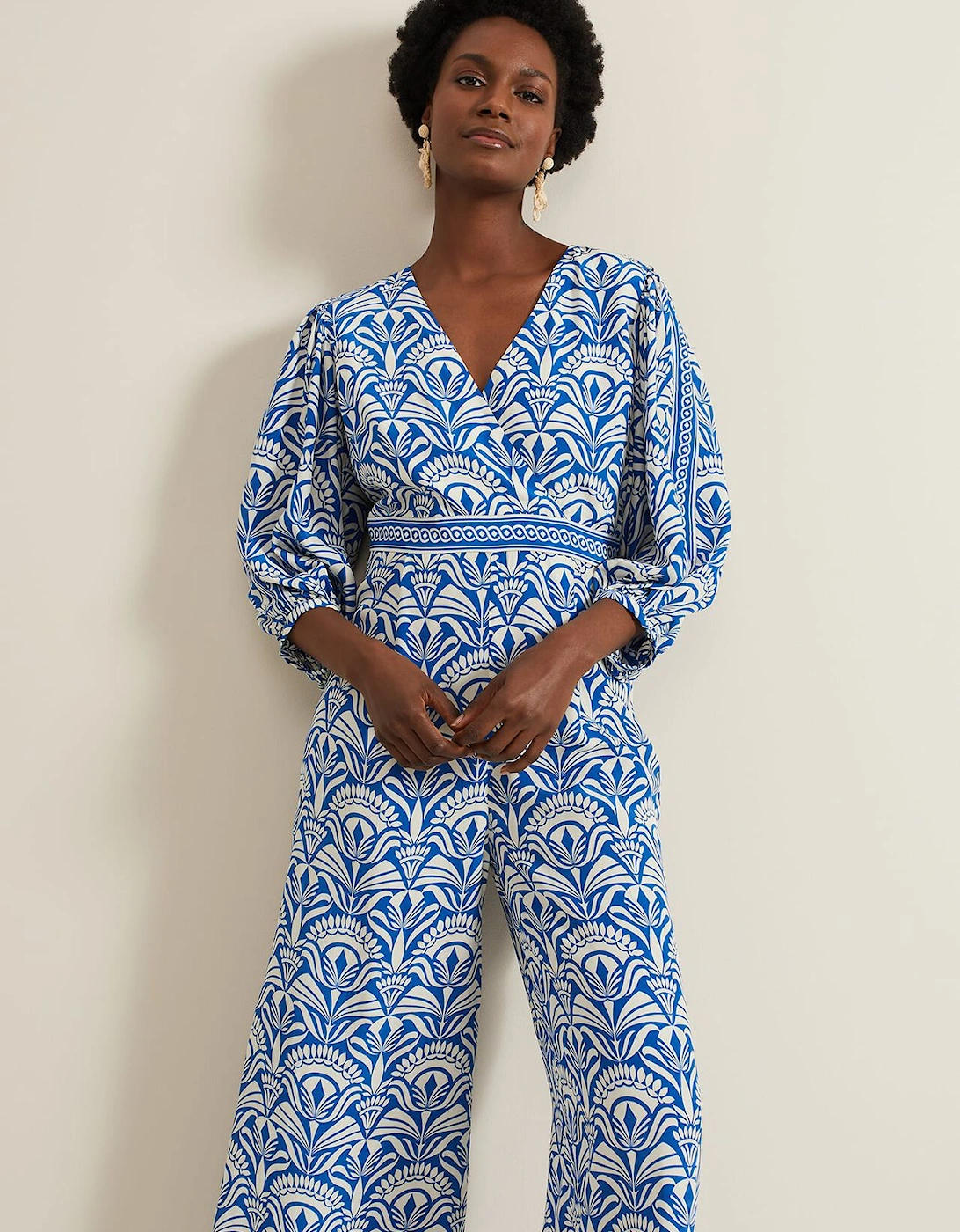 Amy Print V Neck Jumpsuit