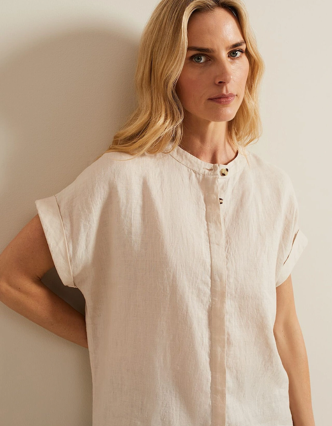 Kelsie Button Through Linen Shirt, 7 of 6