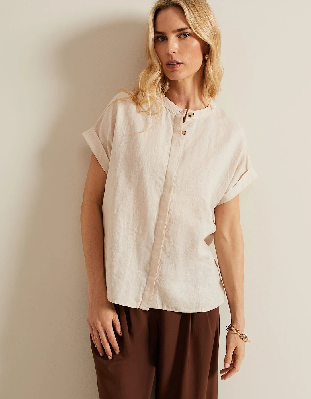 Kelsie Button Through Linen Shirt