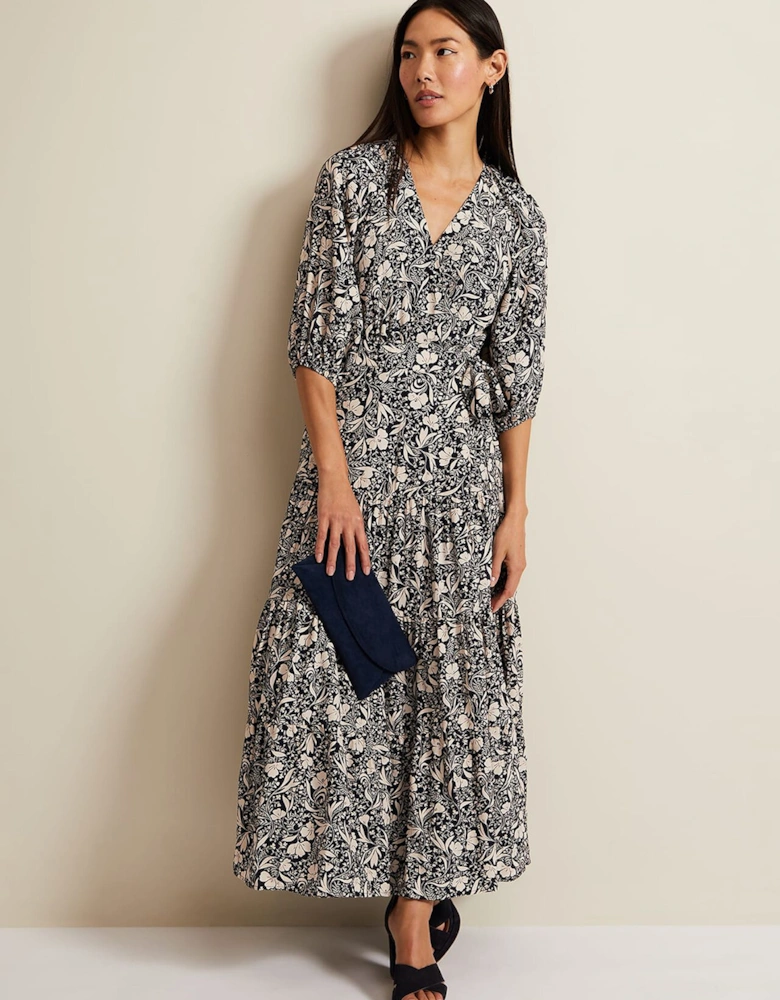 Kezia Floral Wrap Midi Dress