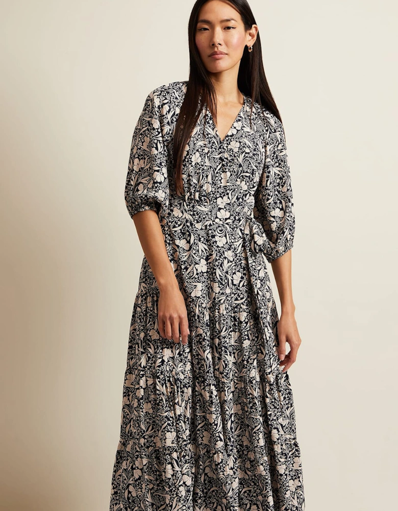 Kezia Floral Wrap Midi Dress