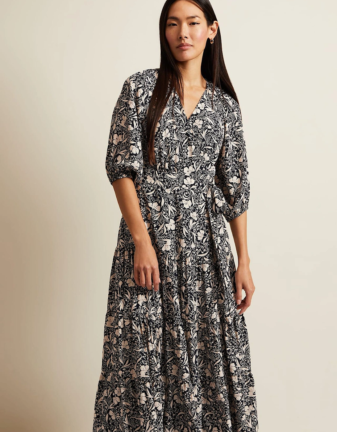 Kezia Floral Wrap Midi Dress