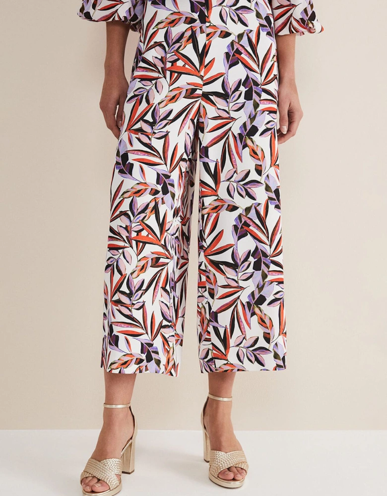 Lois Leaf Print Culottes