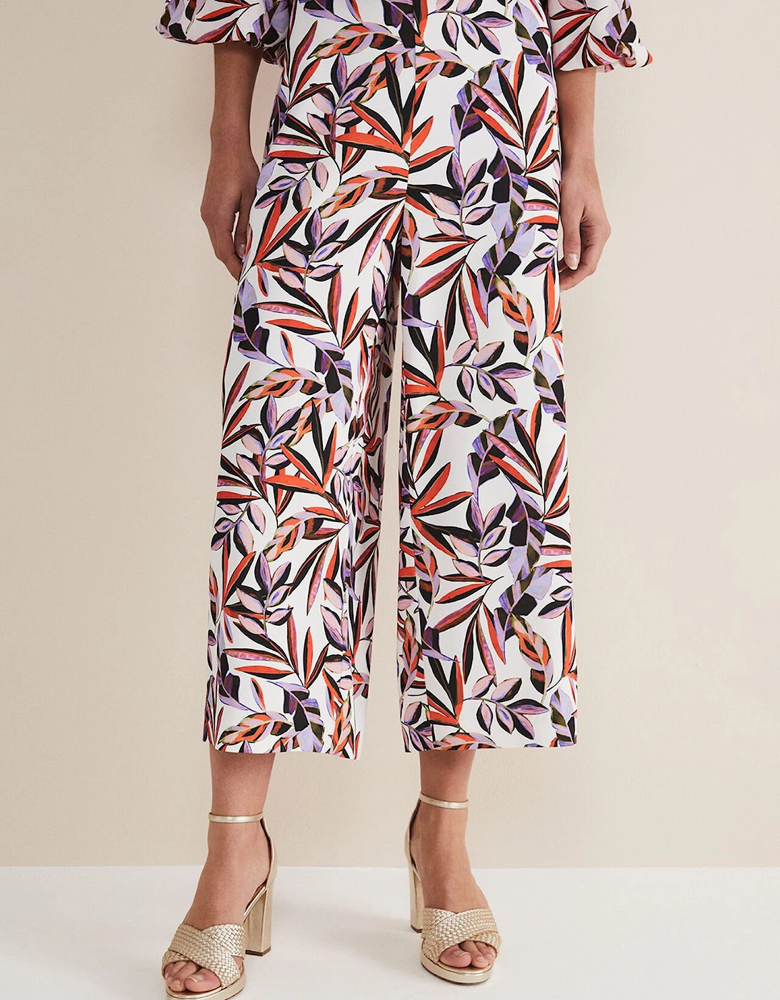 Lois Leaf Print Culottes