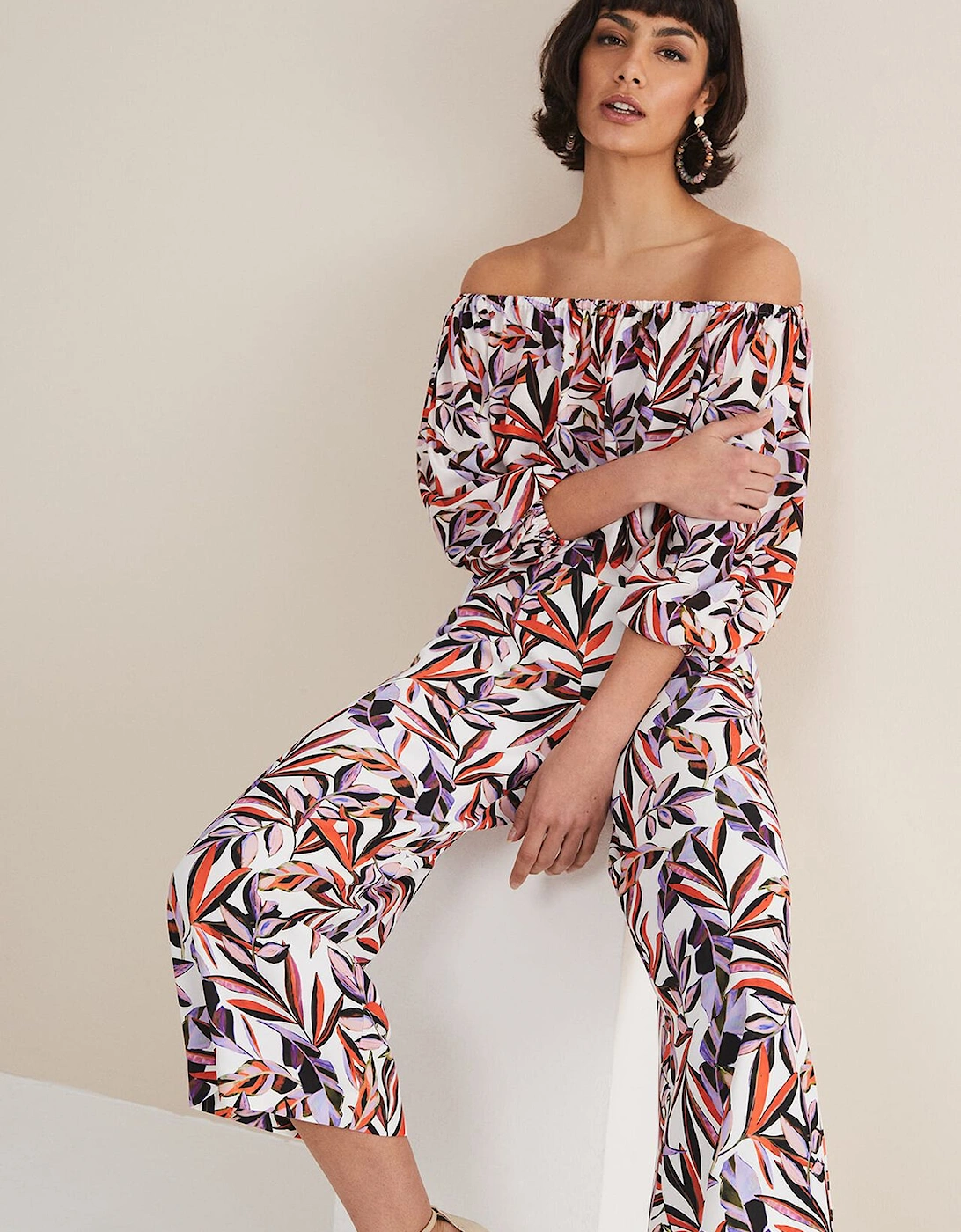 Lois Leaf Print Culottes