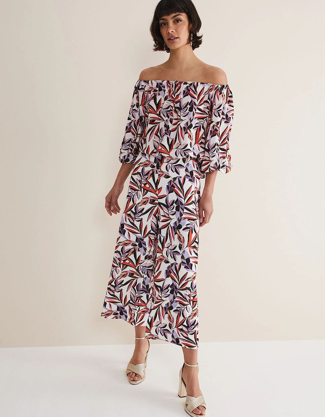 Lois Leaf Print Culottes, 7 of 6