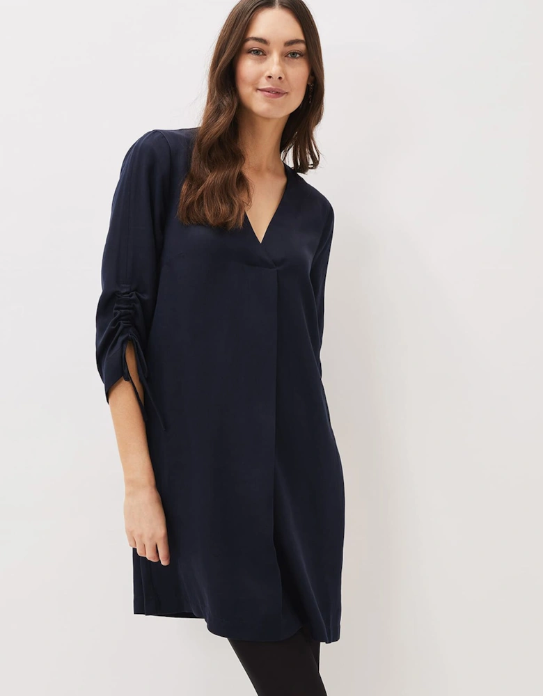 Cieara Tie Detail Sleeve Tunic Dress