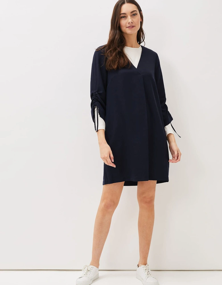 Cieara Tie Detail Sleeve Tunic Dress