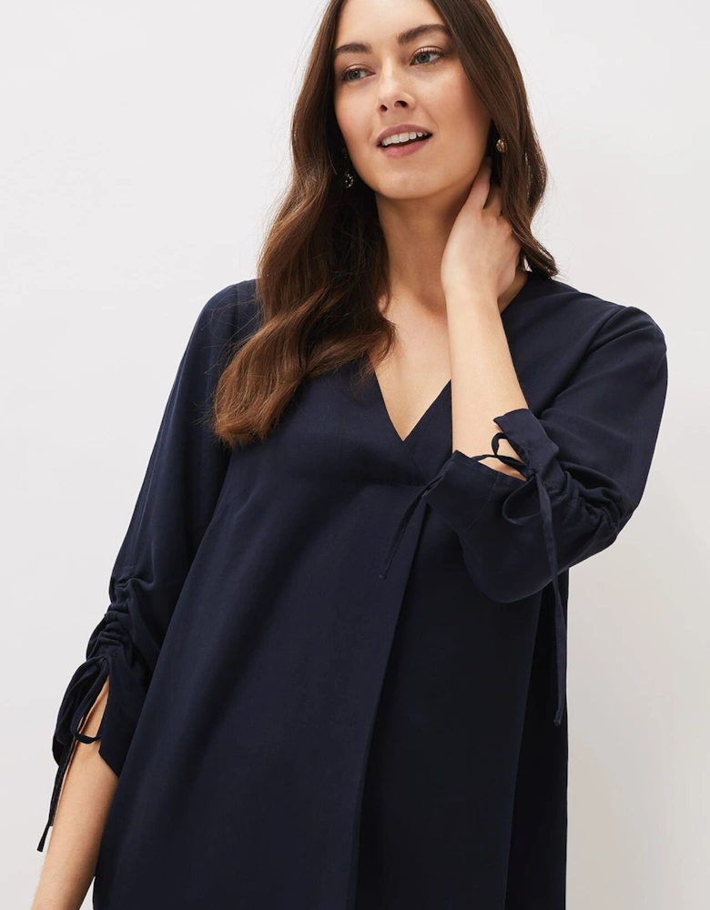 Cieara Tie Detail Sleeve Tunic Dress