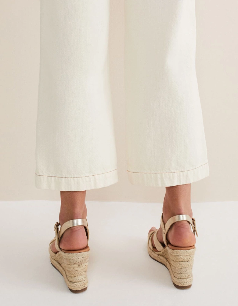 Leather Wedge Espadrilles