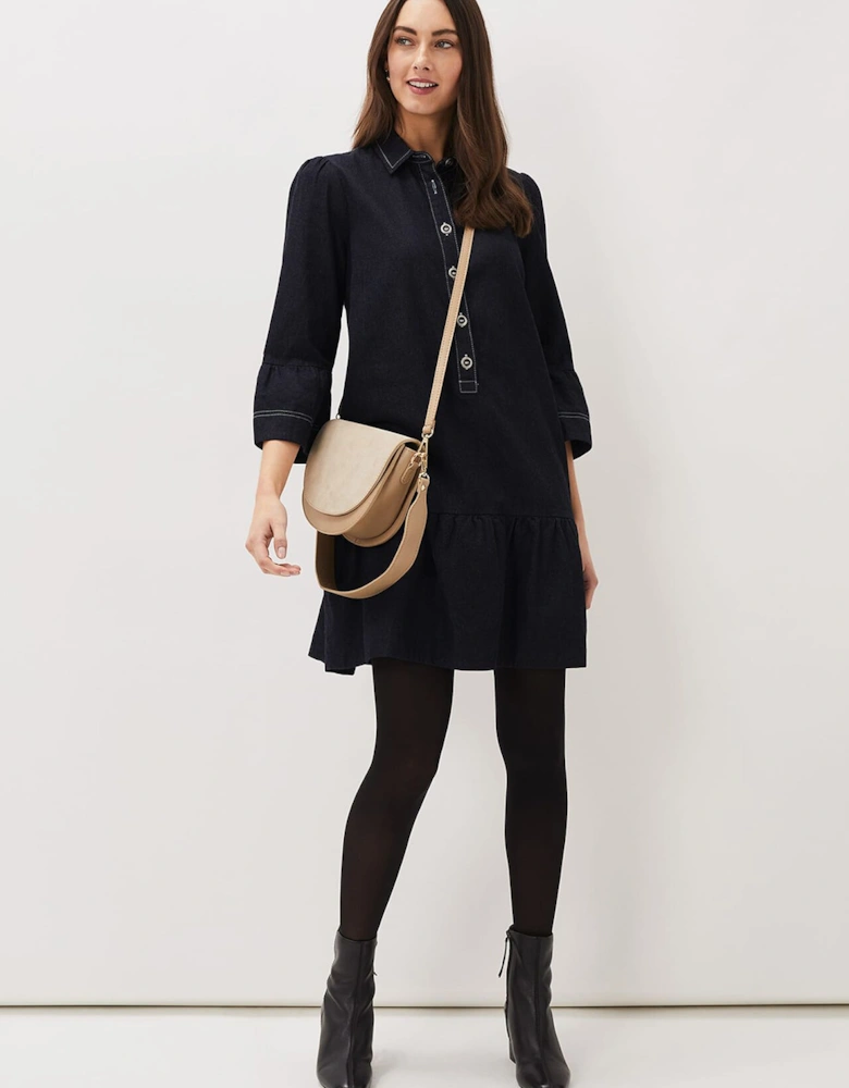 Fleur Denim Shift Dress