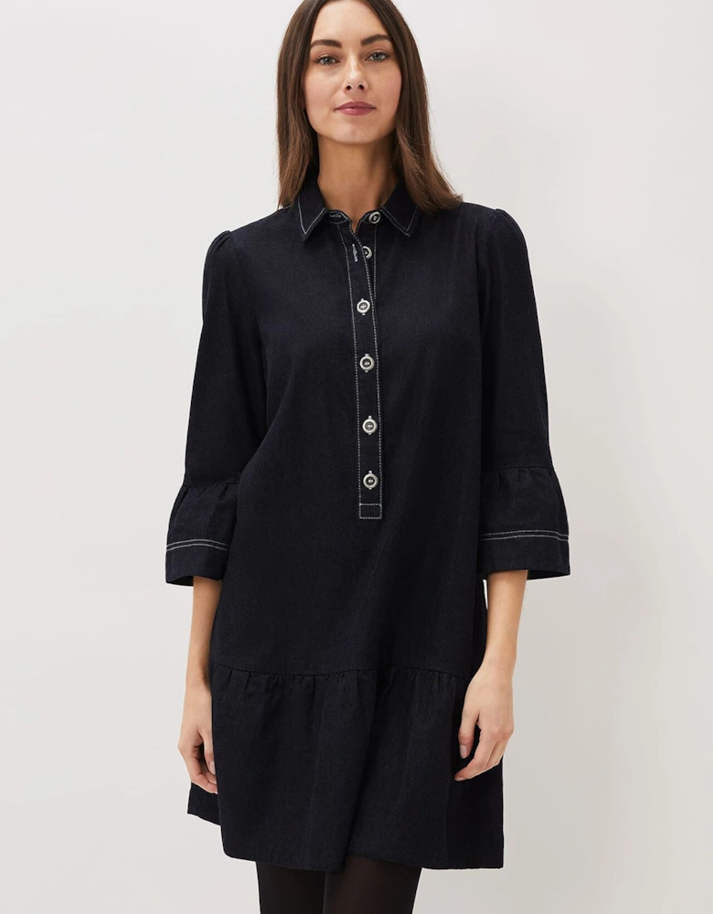 Fleur Denim Shift Dress