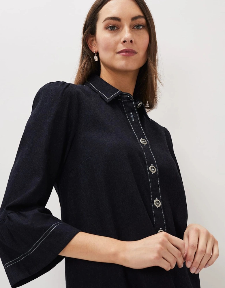 Fleur Denim Shift Dress