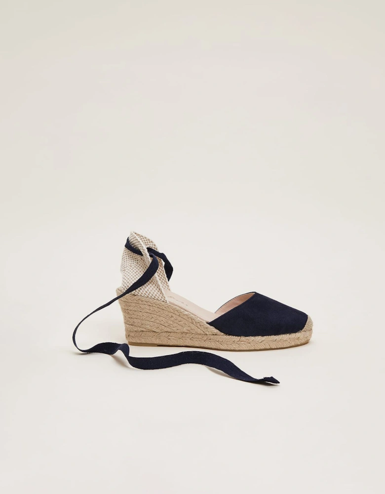 Suede Ankle Tie Espadrille Shoe