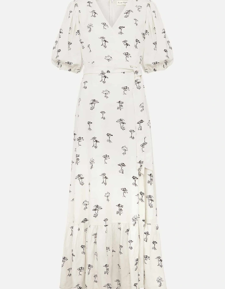 Nelly Linen Wrap Midi Dress