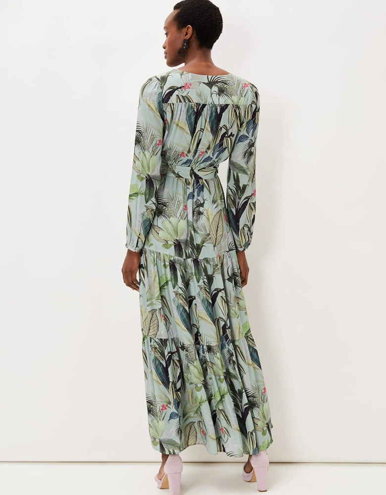 Maya Printed Tiered Maxi Dress