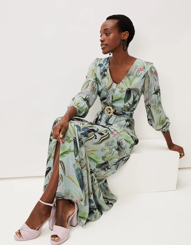 Maya Printed Tiered Maxi Dress