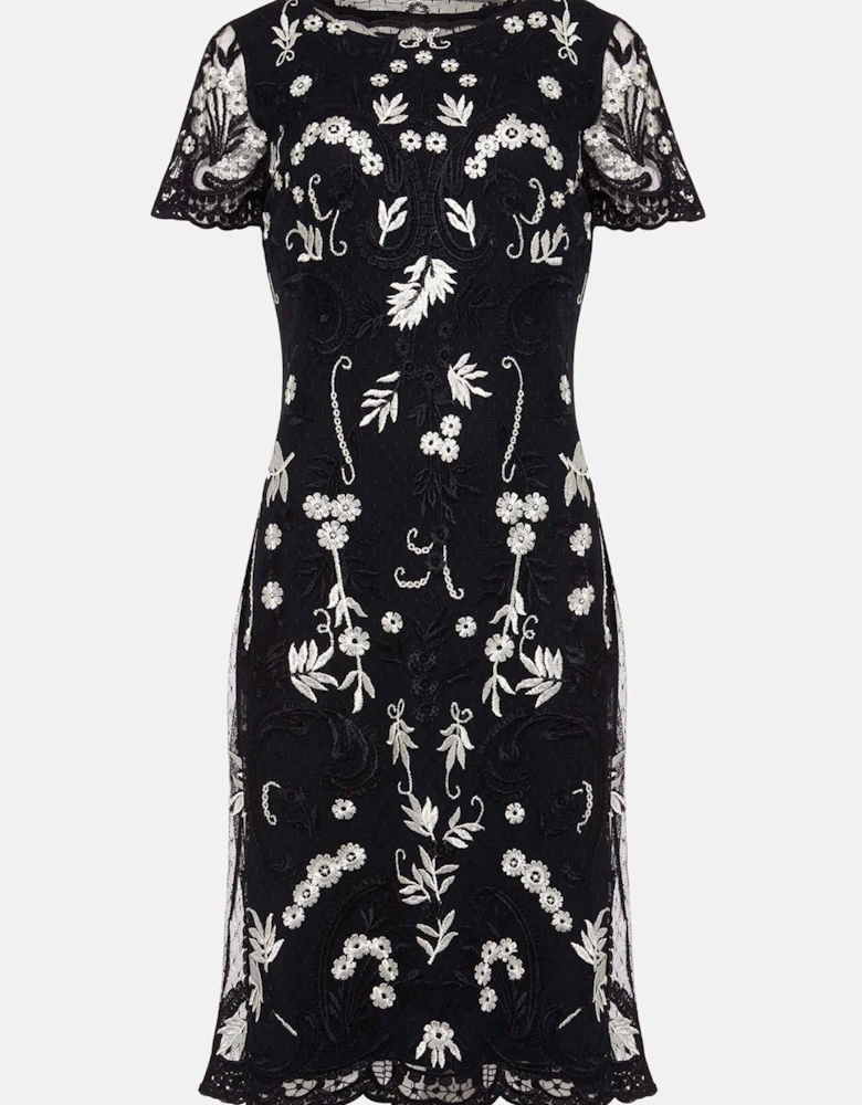 Floris Embroidered Shift Dress