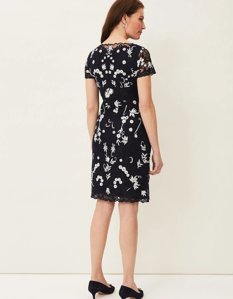 Floris Embroidered Shift Dress