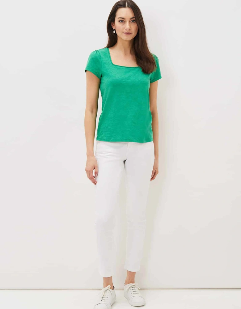 Elspeth Cotton Square Neck Top